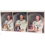 Apollo XI: a set of three signed NASA official portrait photographs of Neil A. Armstrong, Edwin (Buz