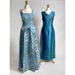 Two 1960s evening gowns include one by Leanne of London | in turquoise and brocade