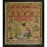 A Victorian verse sampler worked by Mary Henry Macduff in 1866