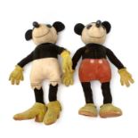 A pair of large mid 20th Century Mickey Mouse felt toys.