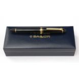 Sailor, Japan: a black plastic cased fountain pen,