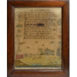 "On Retirement" - Regency needlework sampler by Ann Caytons