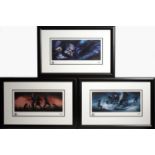 After Rick Buoen: a suite of three limited edition giclee prints for Alien vs Predator,