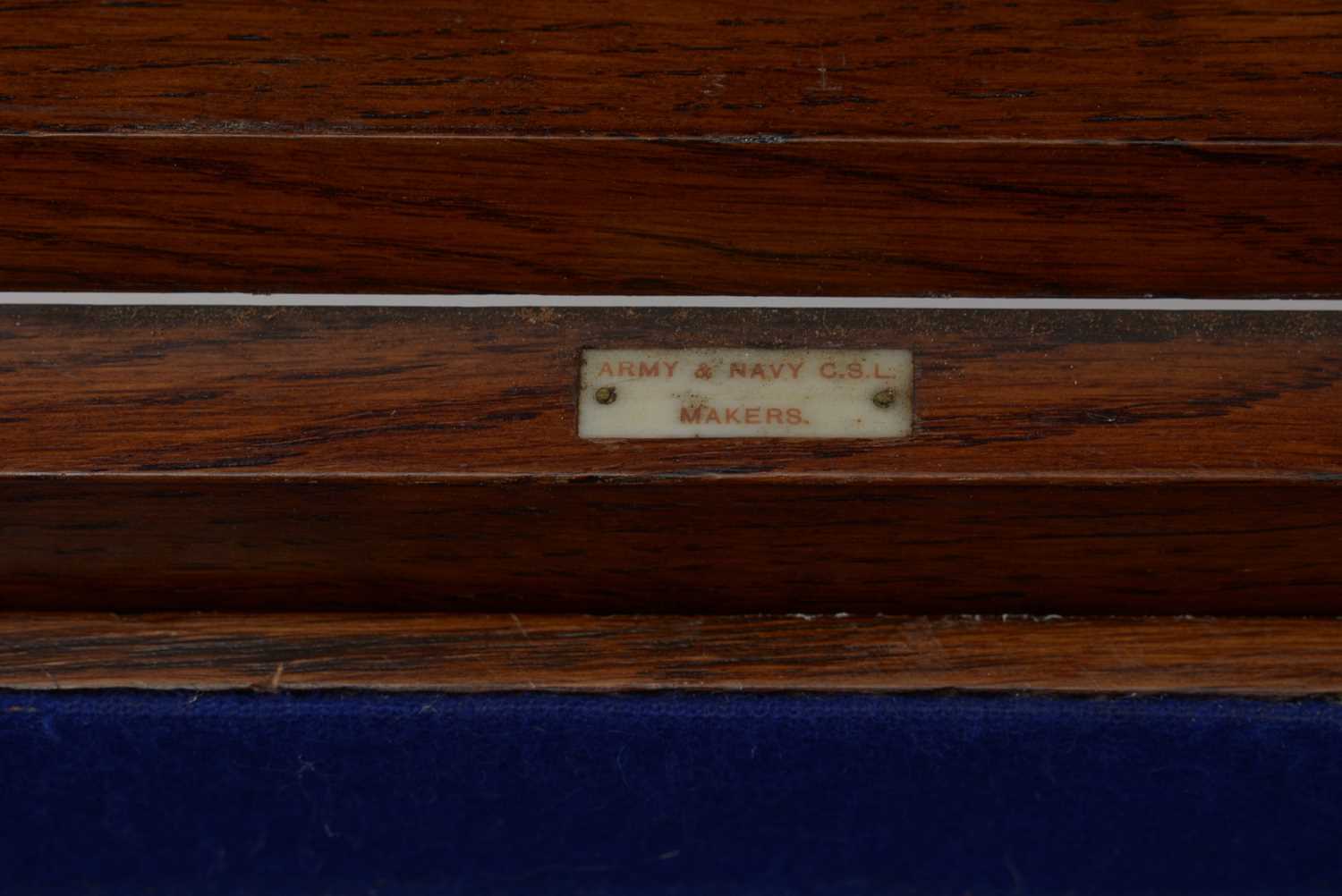 An Edward VII oak canteen of silver cutlery, by Josiah Williams & Co - Image 6 of 8