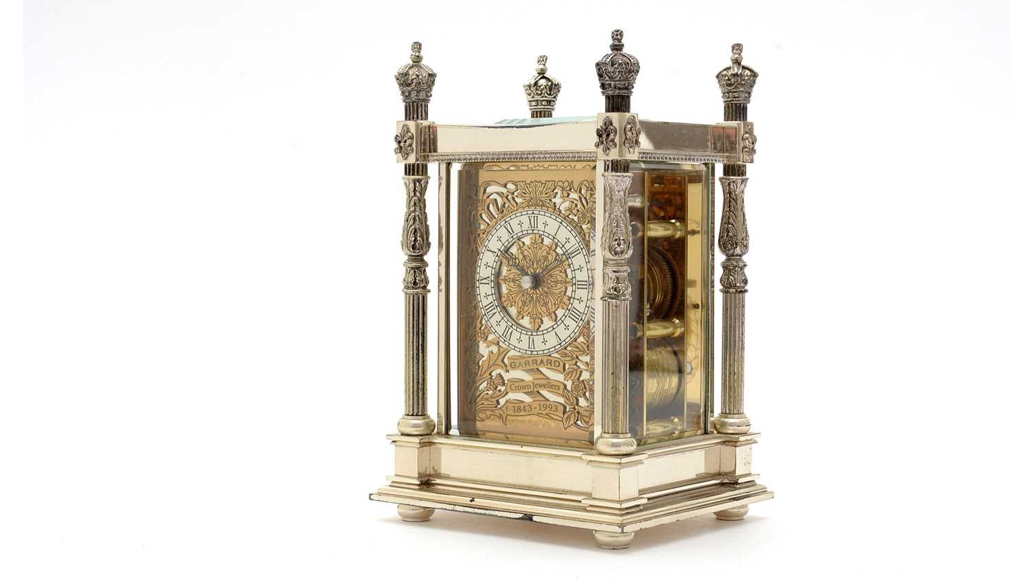 'The Canopy Clock': a large silver carriage clock, by Garrard,