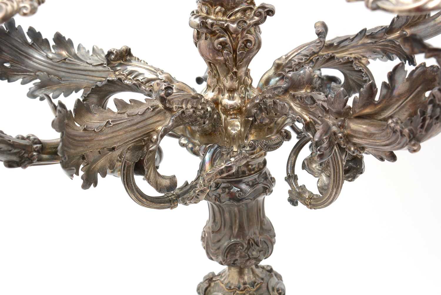 A William IV silver five-branch candelabrum, by Paul Storr, - Image 6 of 40