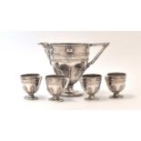 A Spanish Philip II style Jarro de Pico and four cups,