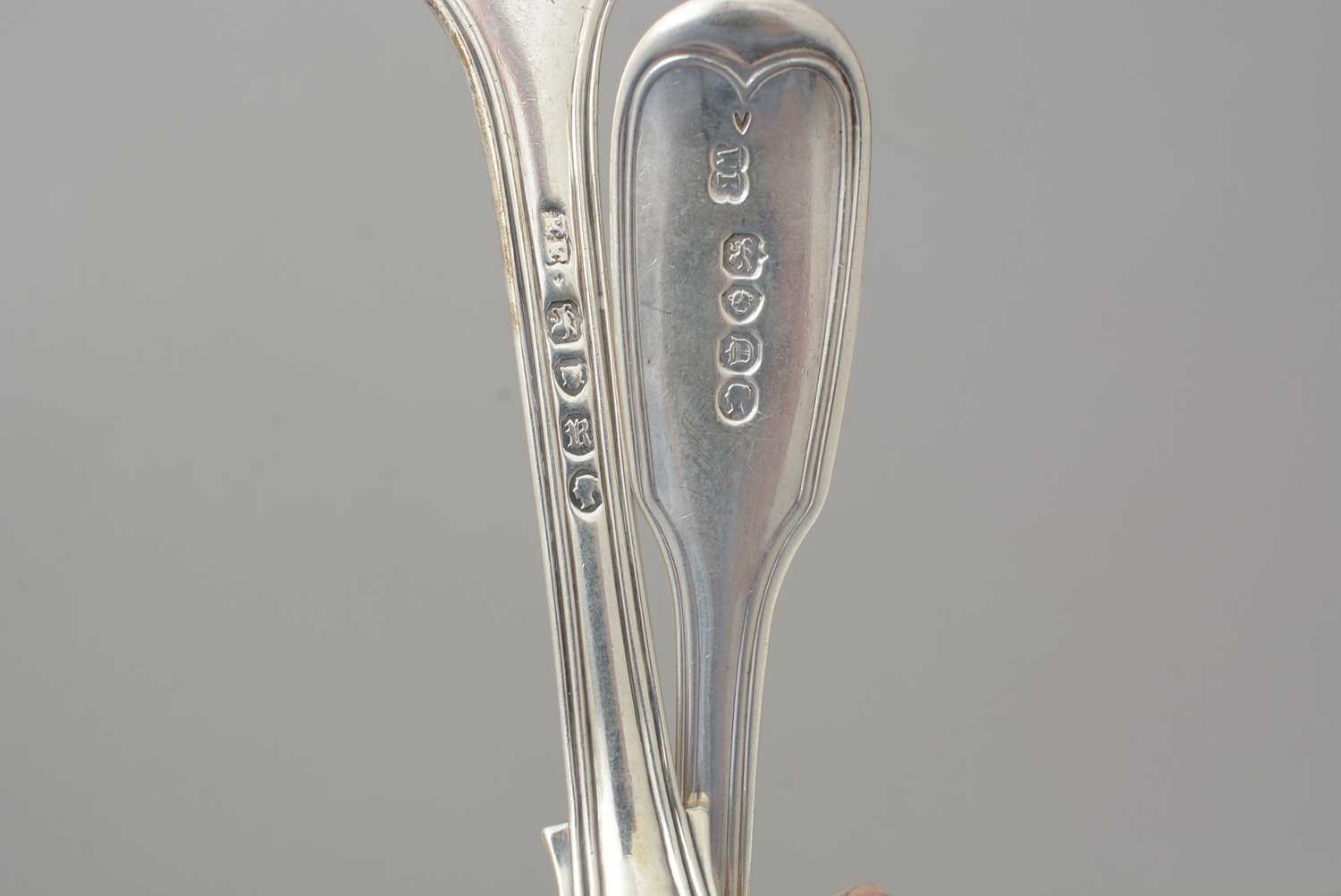 A composite suite of Victorian silver forks and spoons, - Image 4 of 7