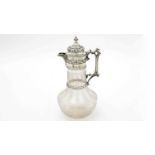 A Victorian silver mounted cut glass claret jug, by Gough & Silvester