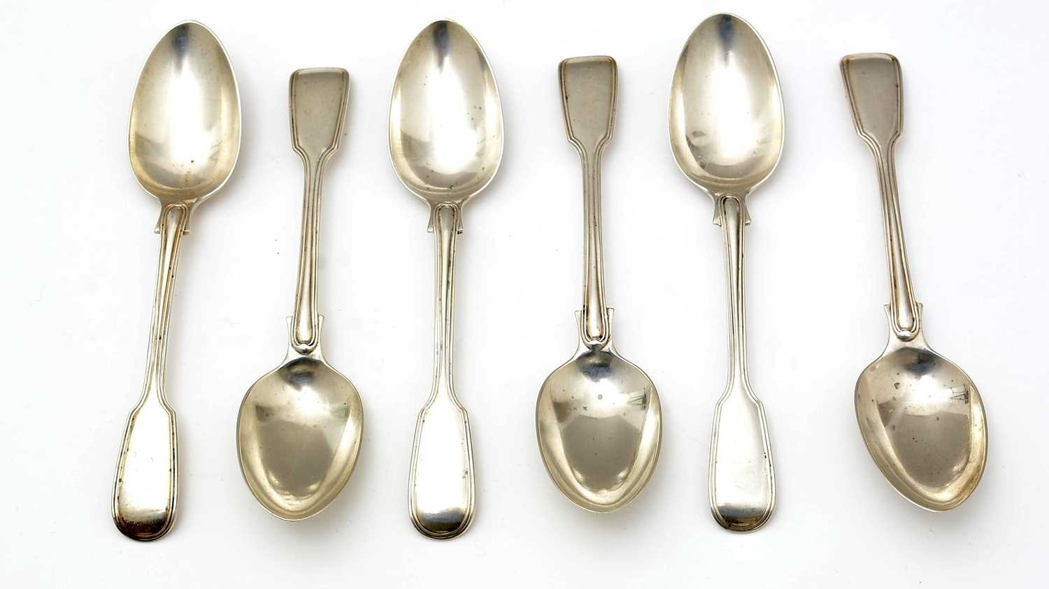 Six Victorian silver dessert spoons,