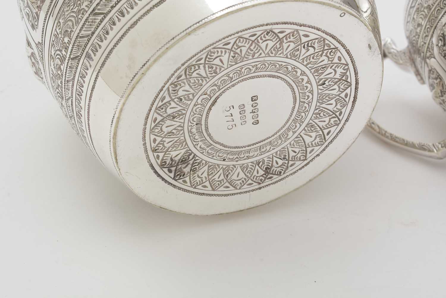 A late Victorian four piece plated tea service, by Kerr & Phillips - Image 2 of 15