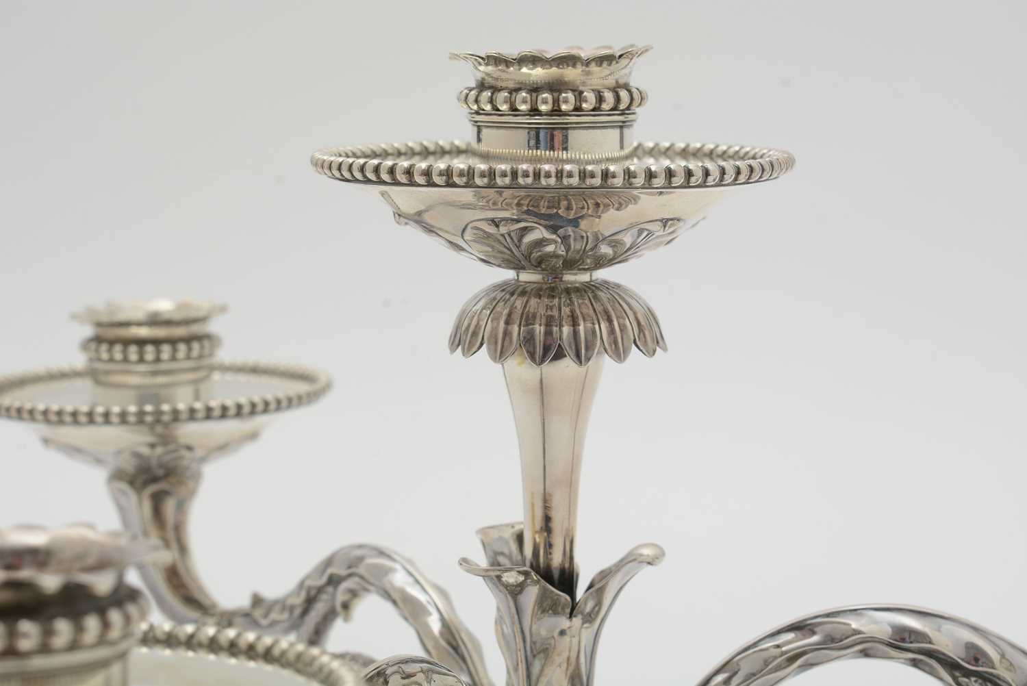 A George III silver three-branch candelabrum, by Benjamin Smith II, - Image 2 of 13