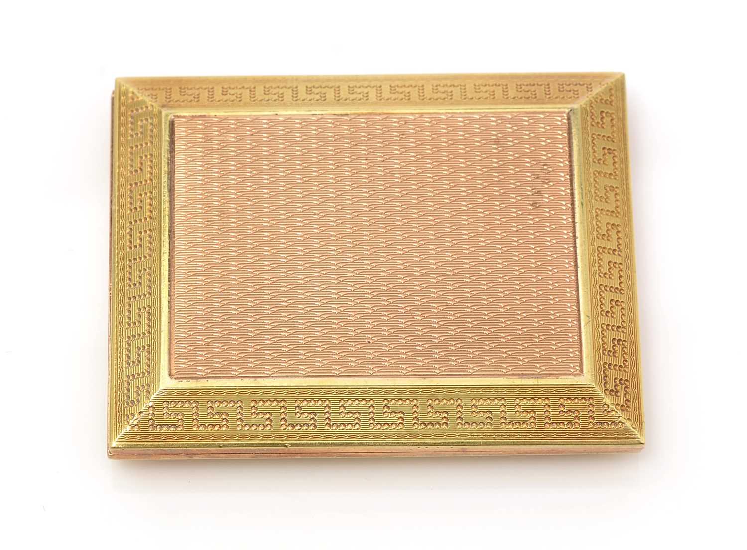 An Art Deco 9ct three-coloured gold matchbook case, - Image 2 of 5