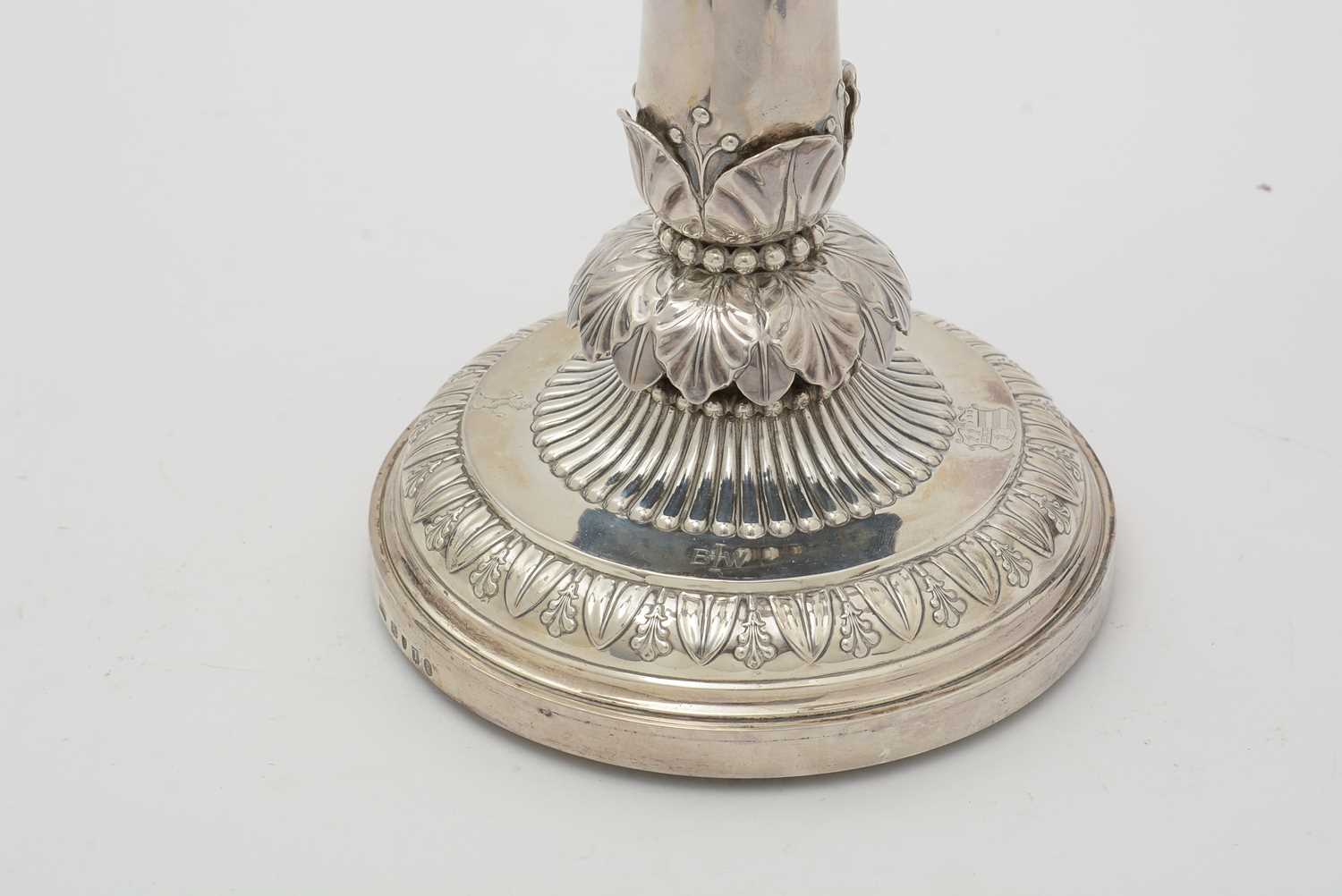 A George III silver three-branch candelabrum, by Benjamin Smith II, - Image 11 of 13