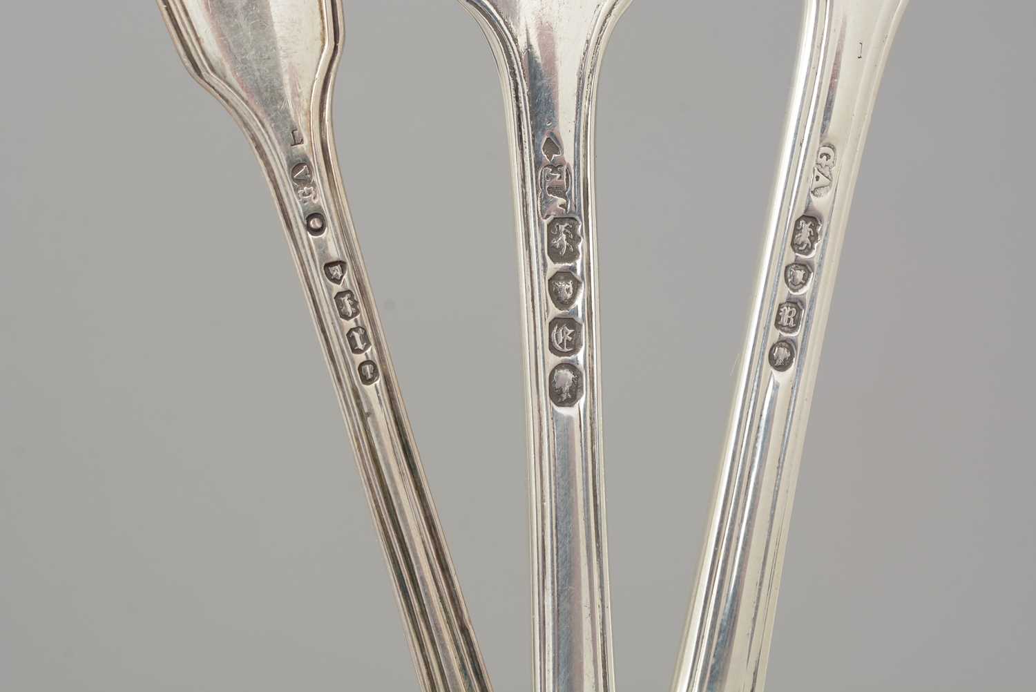 A selection of thirteen 19th Century silver dessert forks, - Image 2 of 2