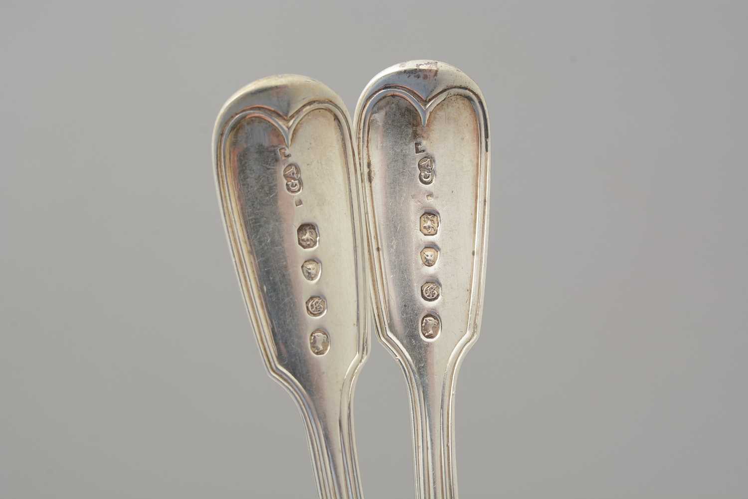 Six Victorian silver dessert spoons, - Image 2 of 2