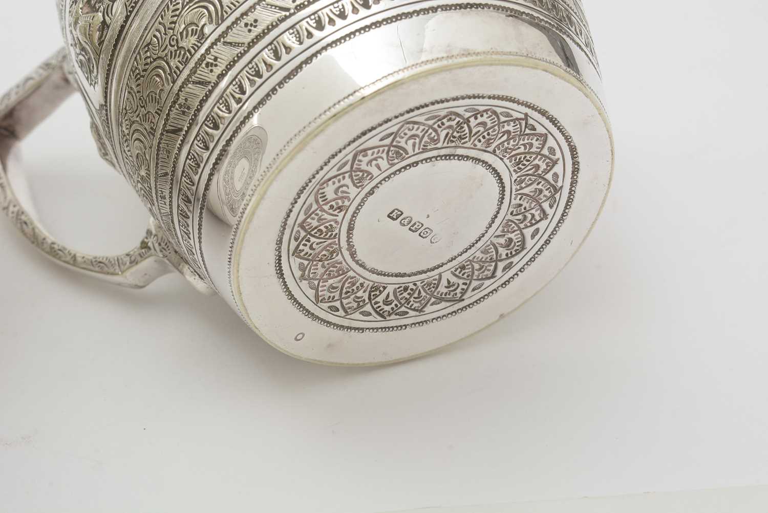 A late Victorian four piece plated tea service, by Kerr & Phillips - Image 4 of 15