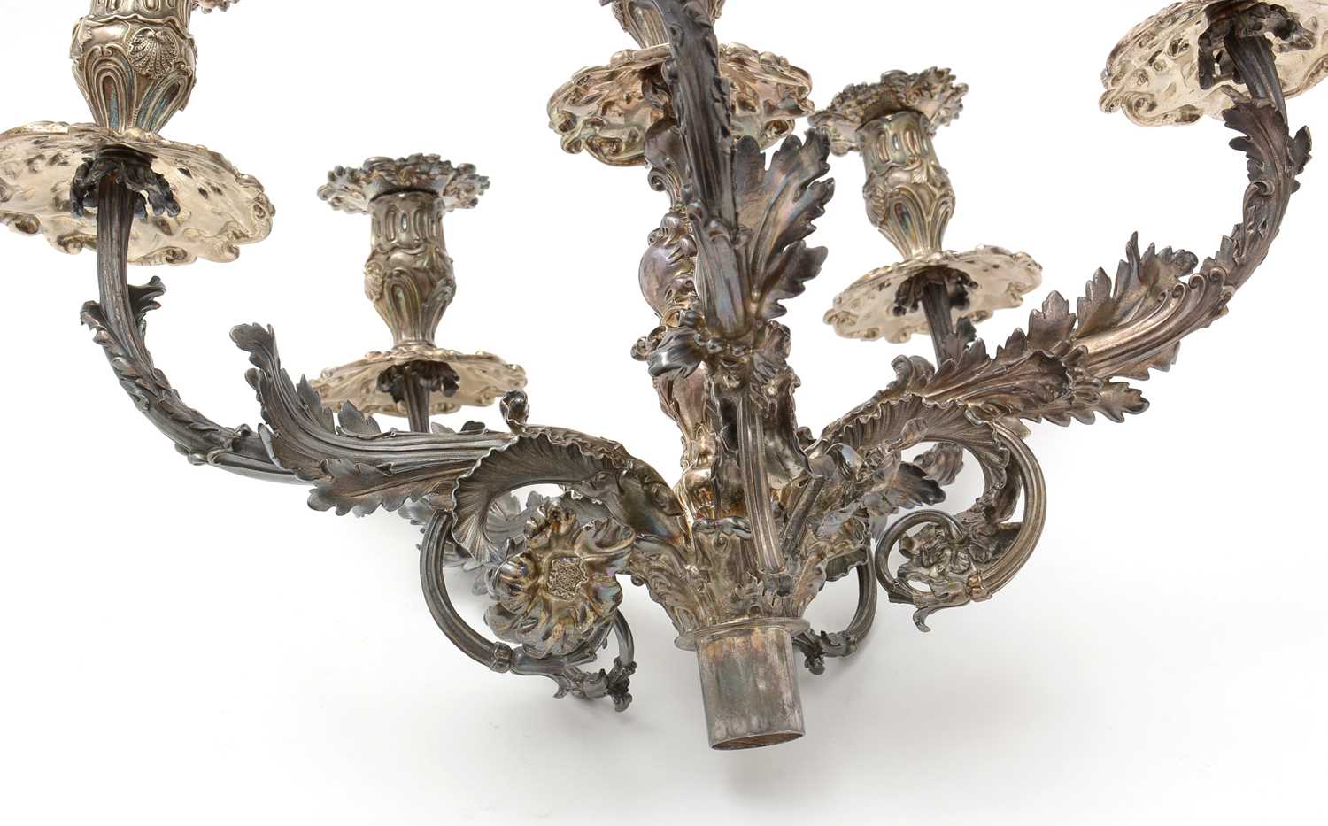 A William IV silver five-branch candelabrum, by Paul Storr, - Image 5 of 40