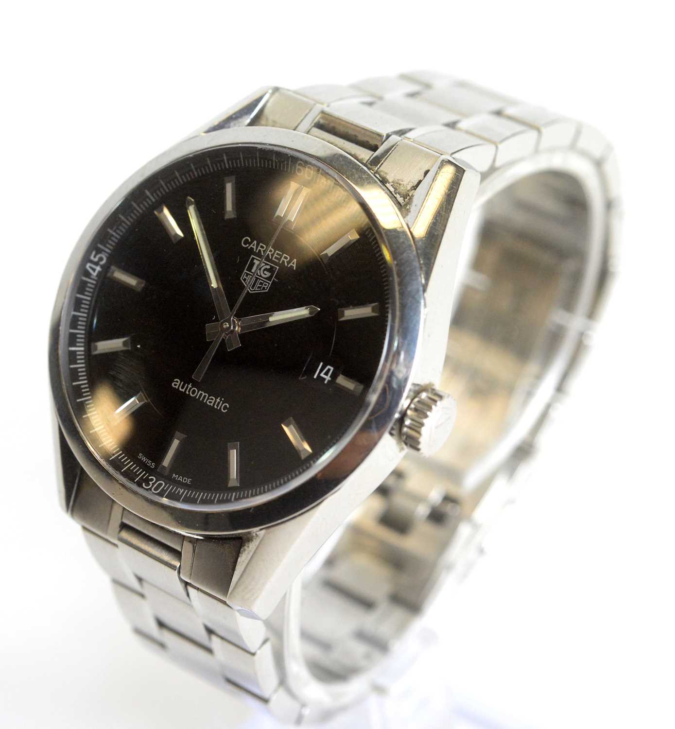 Tag Heuer Carrera: a steel cased automatic wristwatch, - Image 6 of 9