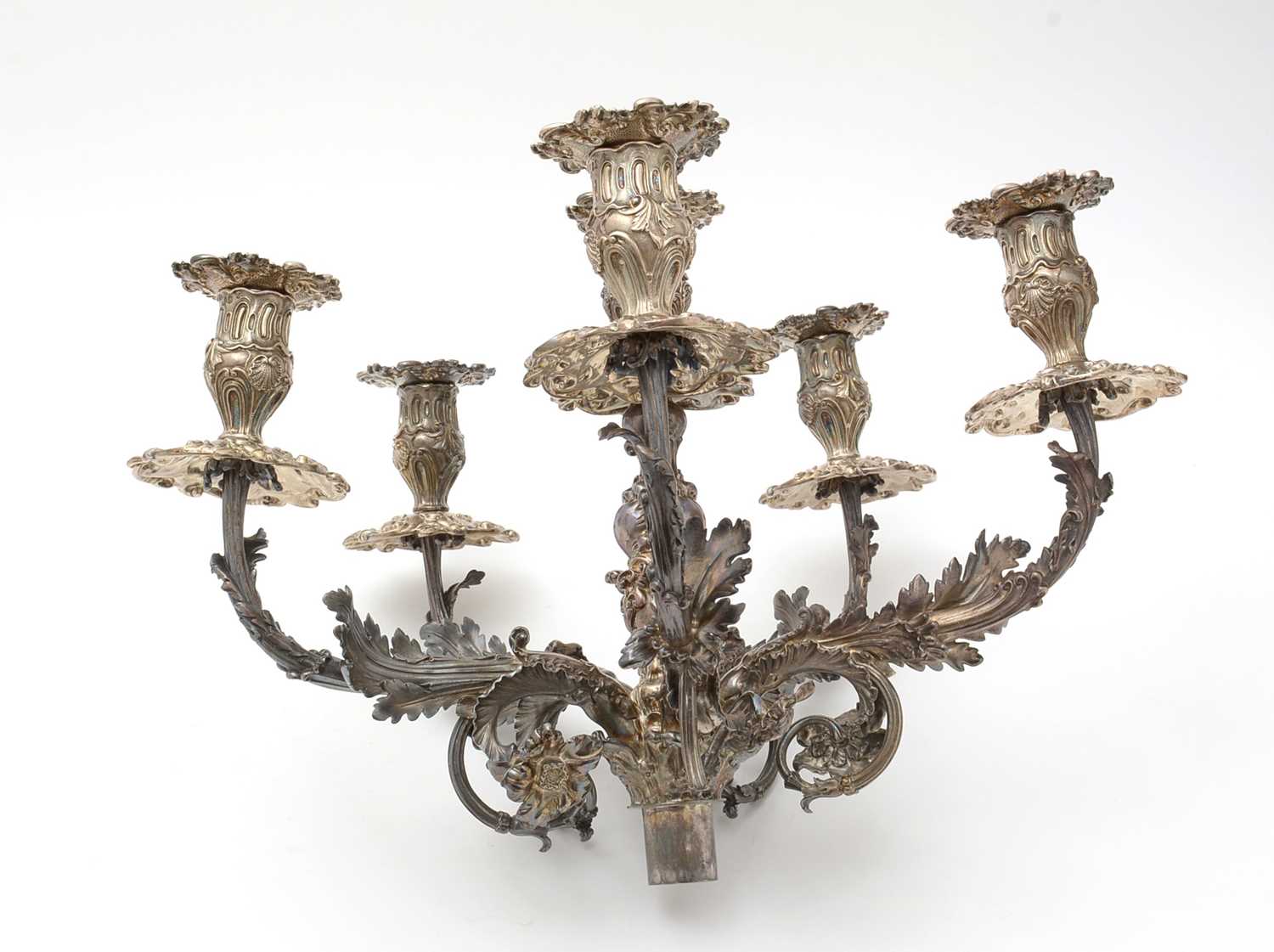 A William IV silver five-branch candelabrum, by Paul Storr, - Image 4 of 40
