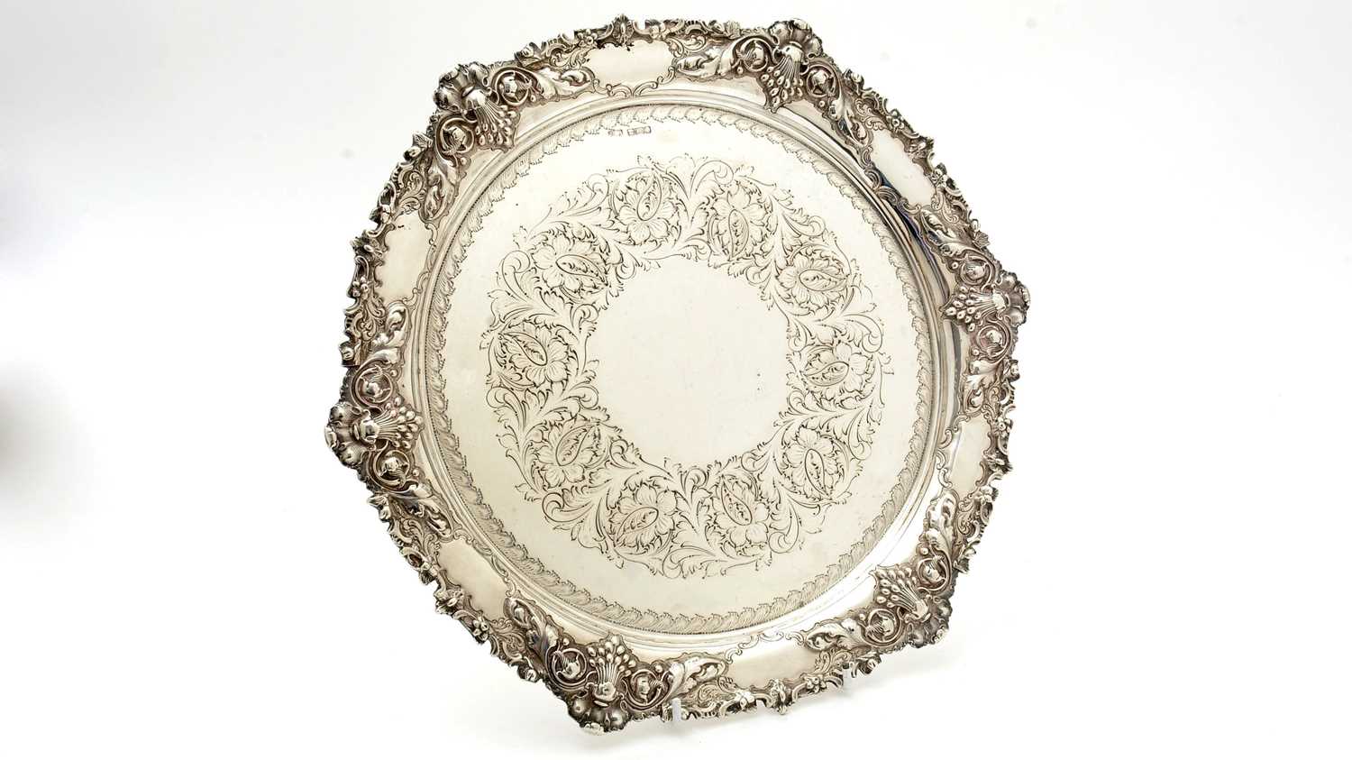 An Edward VII silver salver, by Atkin Brothers,