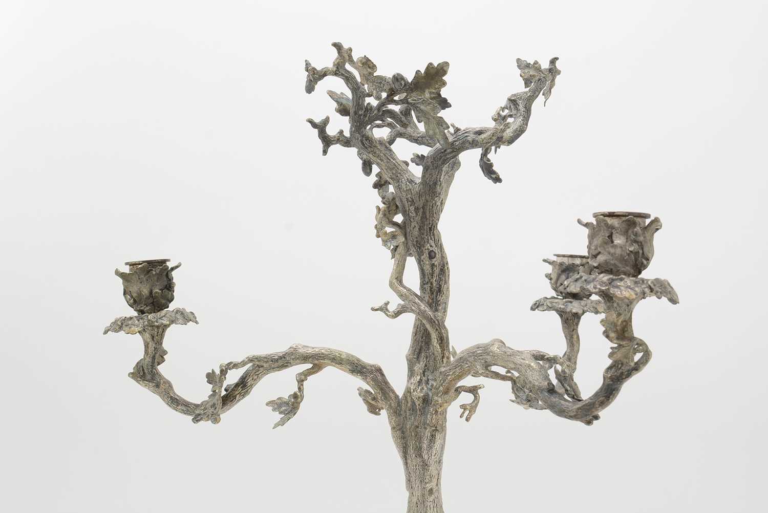 A Victorian plated three-branch candelabrum, by Elkington & Co, - Image 2 of 7
