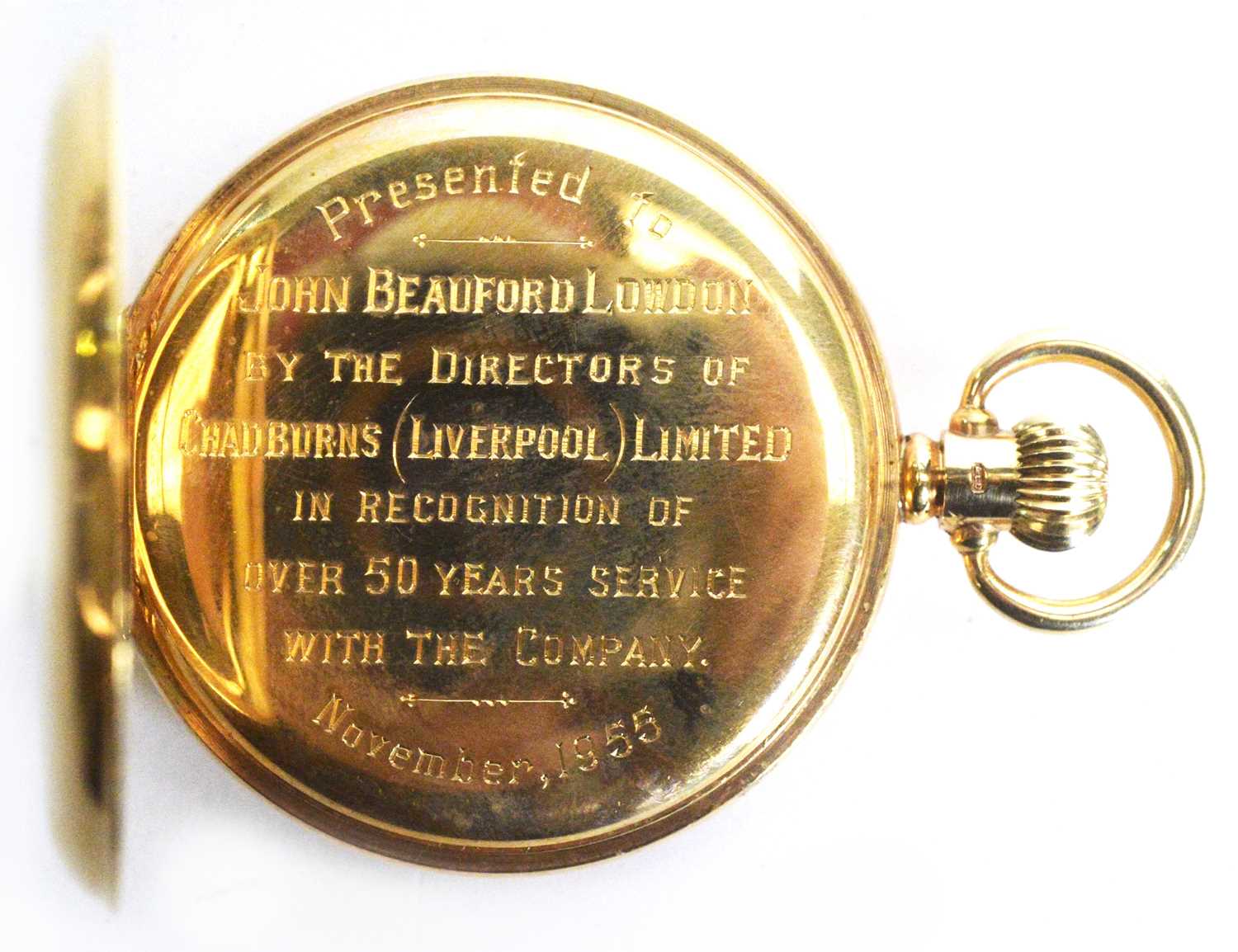 Fortex: a 9ct yellow gold half-hunter pocket watch, - Image 4 of 8