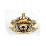 A Royal Crown Derby Soup Tureen, Cover and Stand