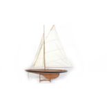 An early 20th Century mahogany scratch-built pond yacht,