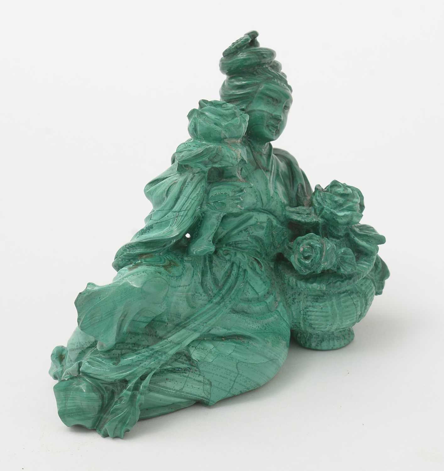 Chinese carved Malachite figure - Image 10 of 30