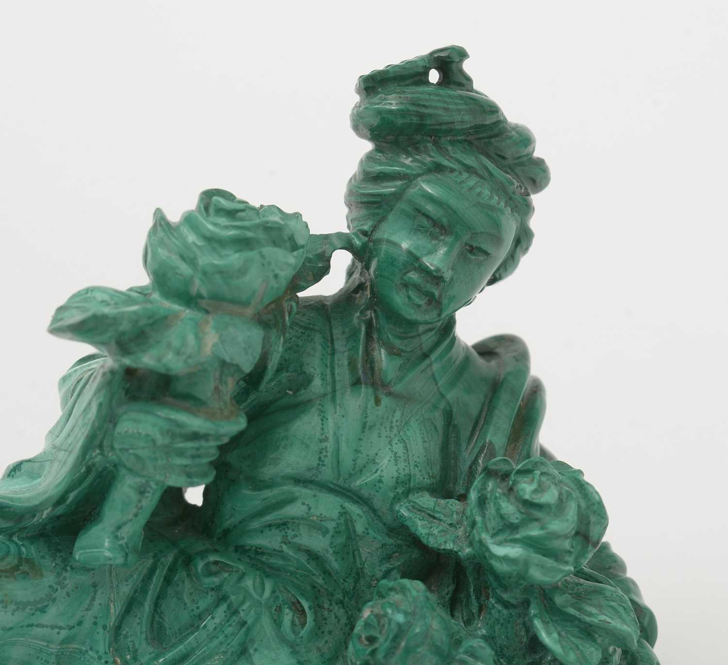 Chinese carved Malachite figure - Image 6 of 30