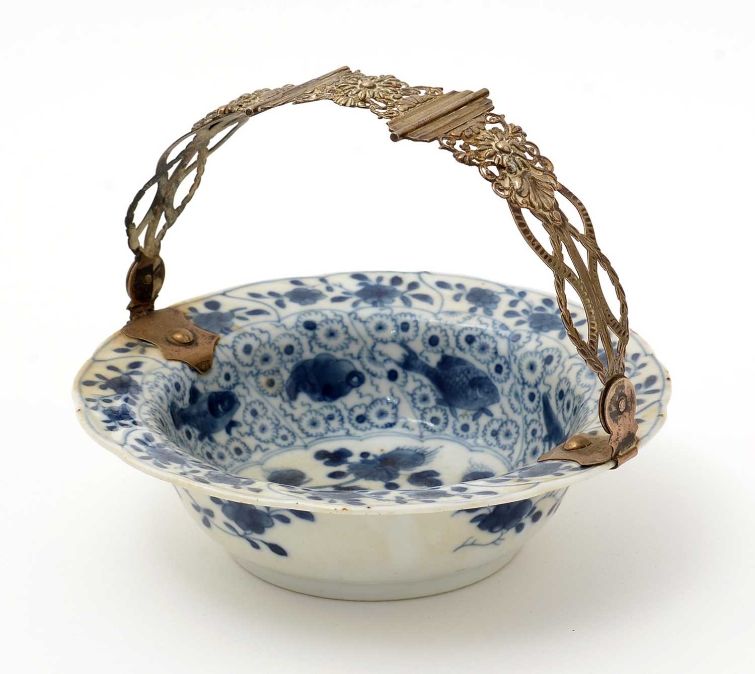 Kangxi blue and white bowl with European metal mounts - Image 4 of 26