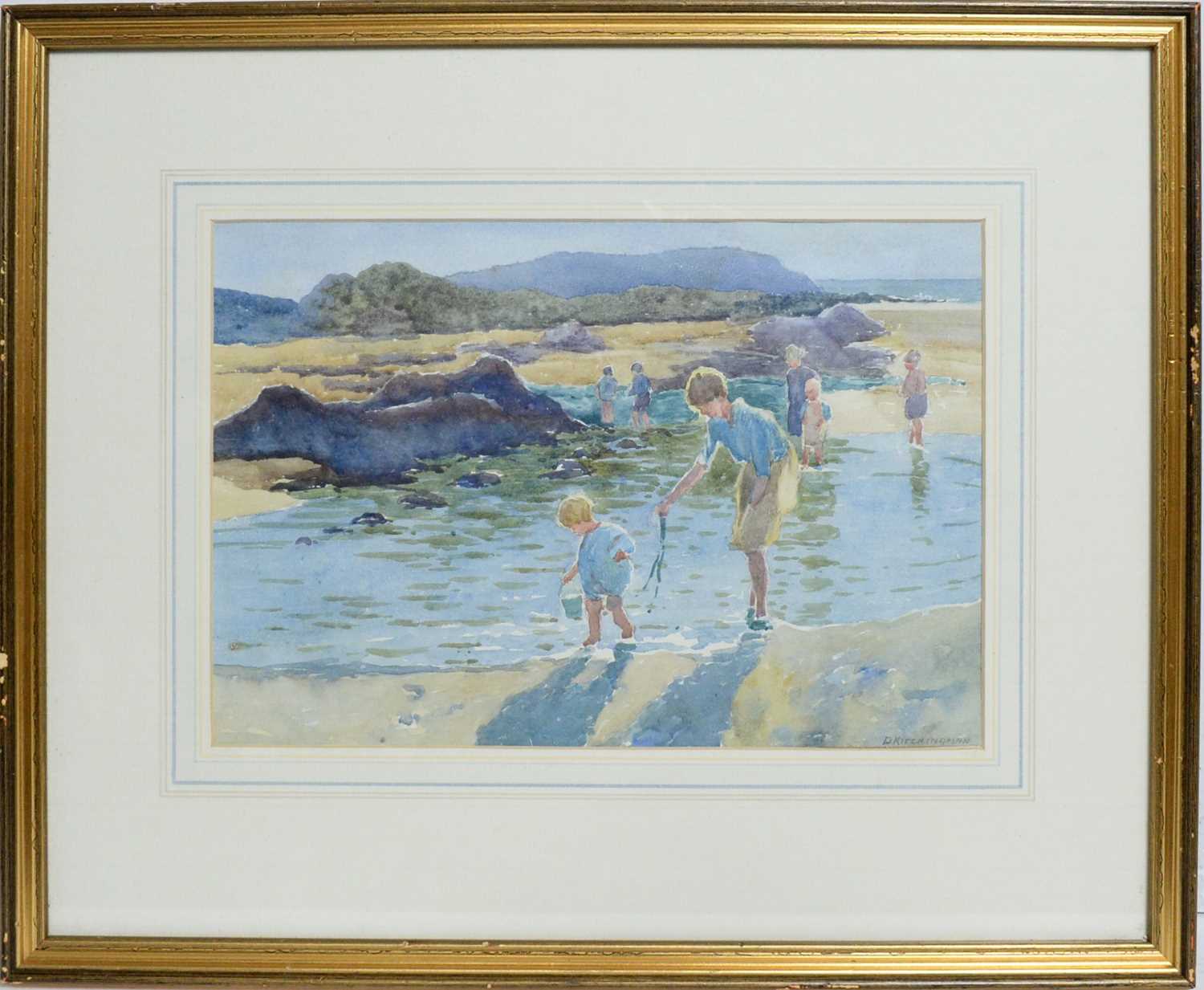 Paul Kitchingman - Luminous Rockpooling View | watercolour - Image 2 of 4