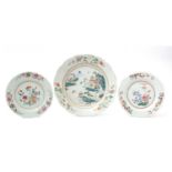 Famille Rose charger and two plates