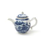 Chinese export blue and white teapot