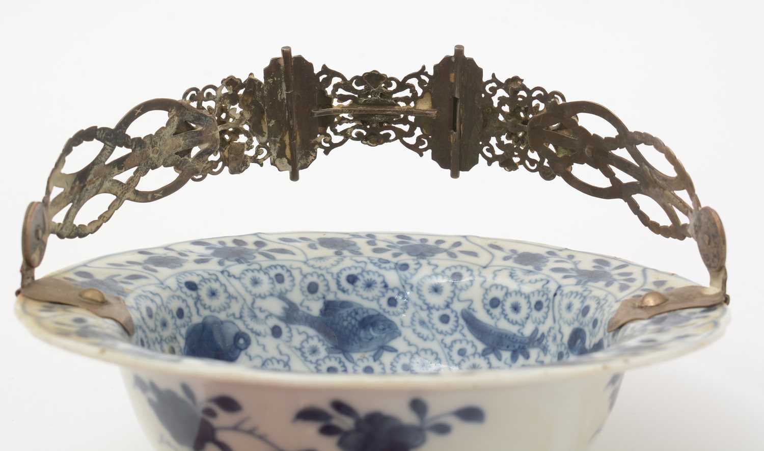 Kangxi blue and white bowl with European metal mounts - Image 9 of 26