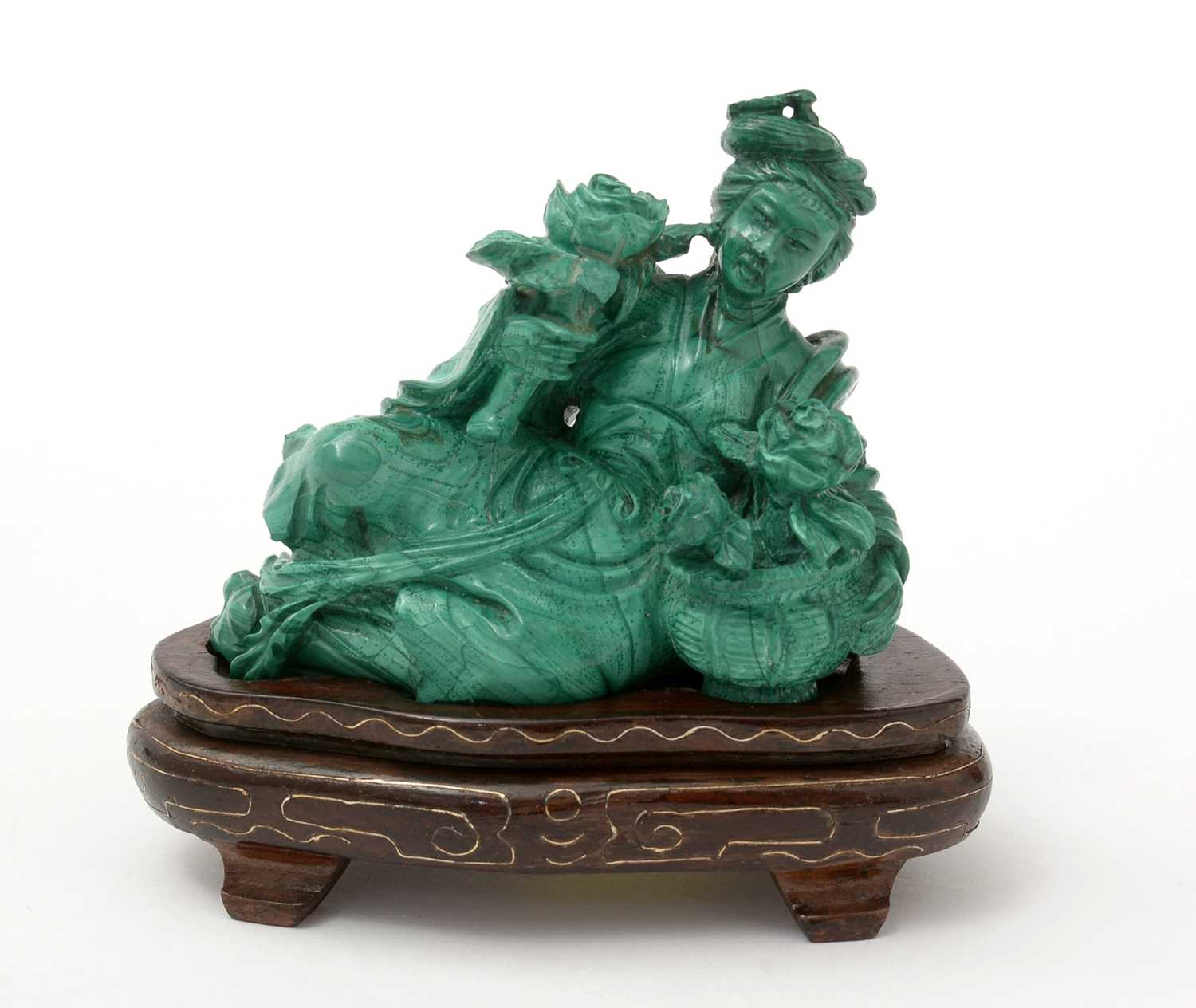 Chinese carved Malachite figure - Image 2 of 30