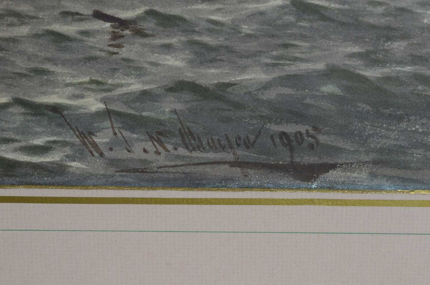 William Thomas Nichol Boyce - Sailing ships off a headland | watercolour - Image 2 of 4