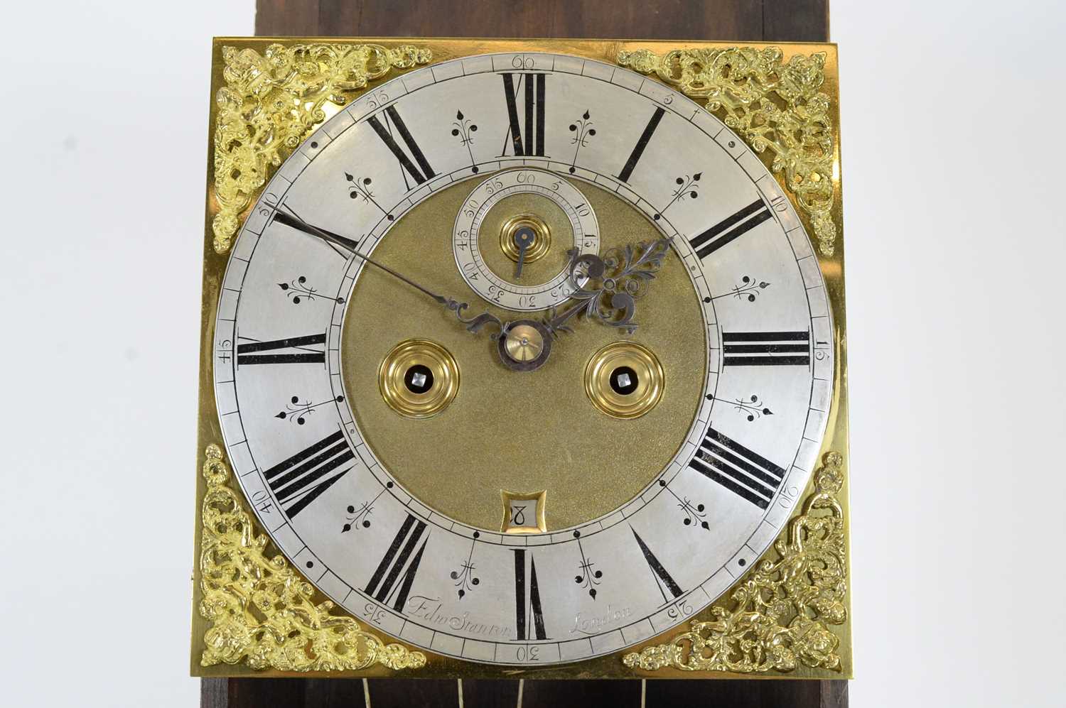 Edward Stanton, London: a burr walnut and walnut longcase clock. - Image 10 of 20
