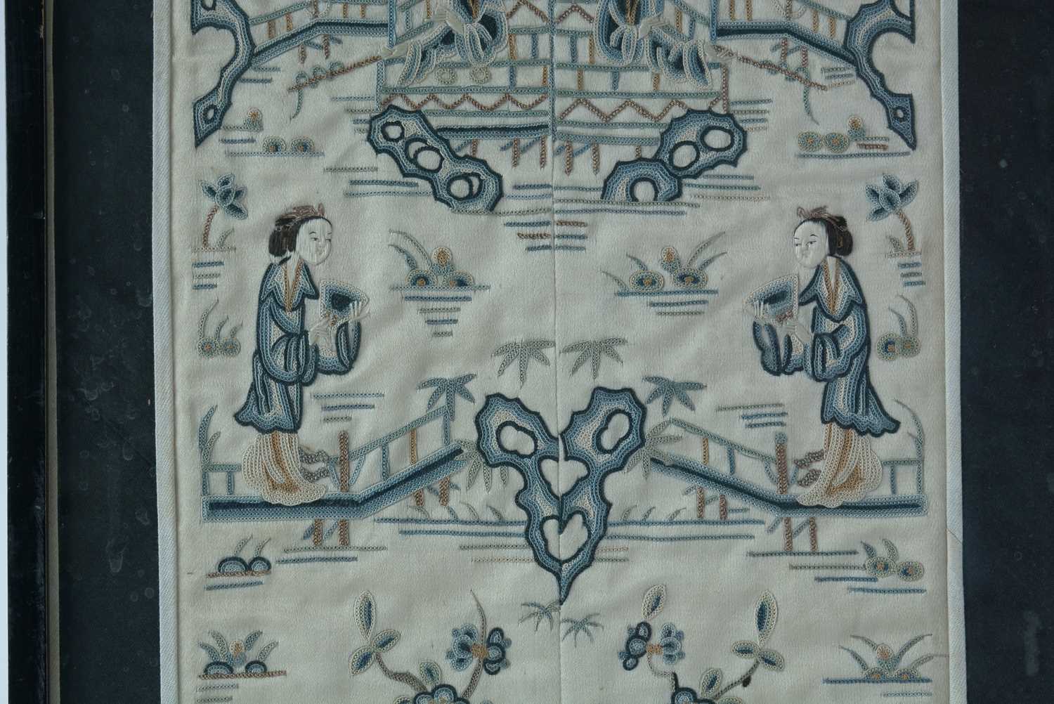 A pair of Qing Chinese needlework sleeve bands - Image 8 of 10