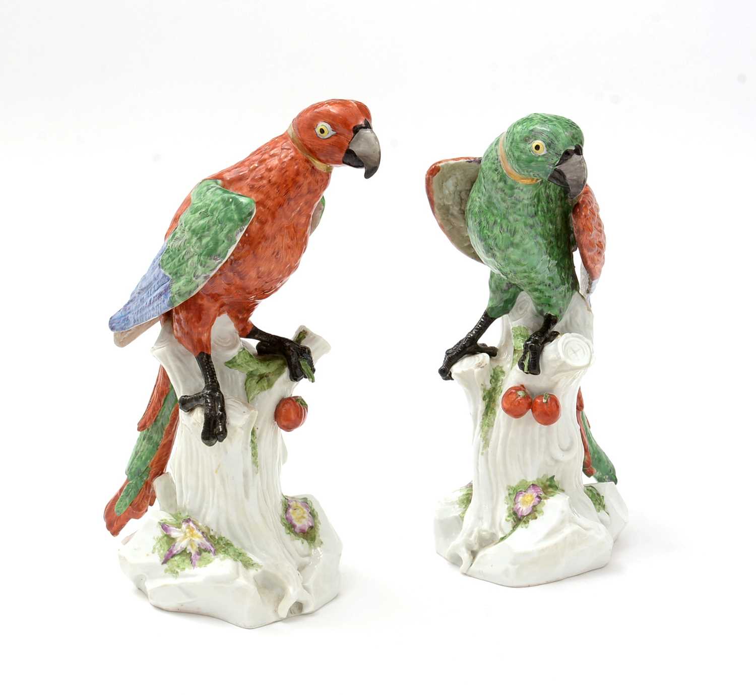 Pair of late 19th Century Continental porcelain parrots. - Image 2 of 24