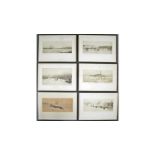 William Lionel Wyllie - A set of six Northumbrian marine views | etchings