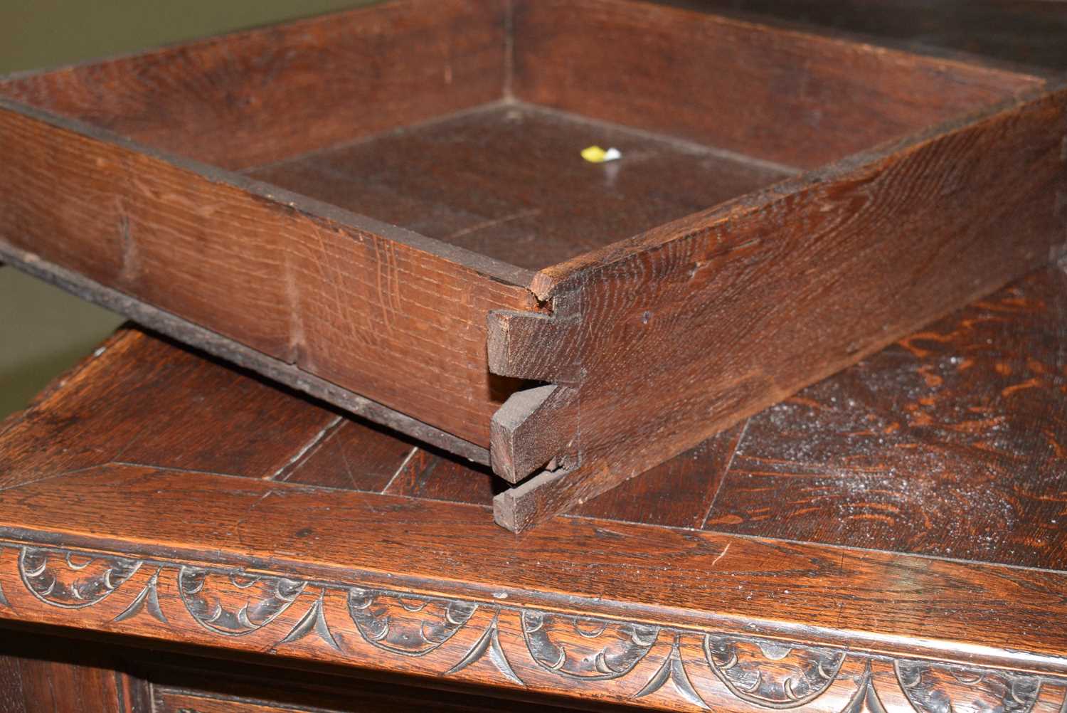 A richly carved Victorian oak side/pier cabinet with a sporting theme. - Image 14 of 37