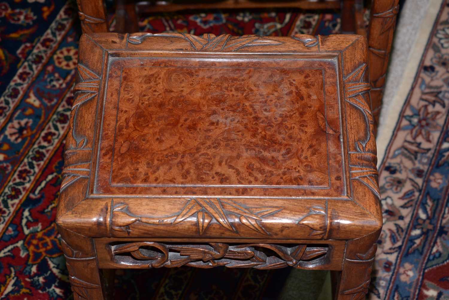 A nest of three Chinese carved huanghuali occasional tables - Image 18 of 19