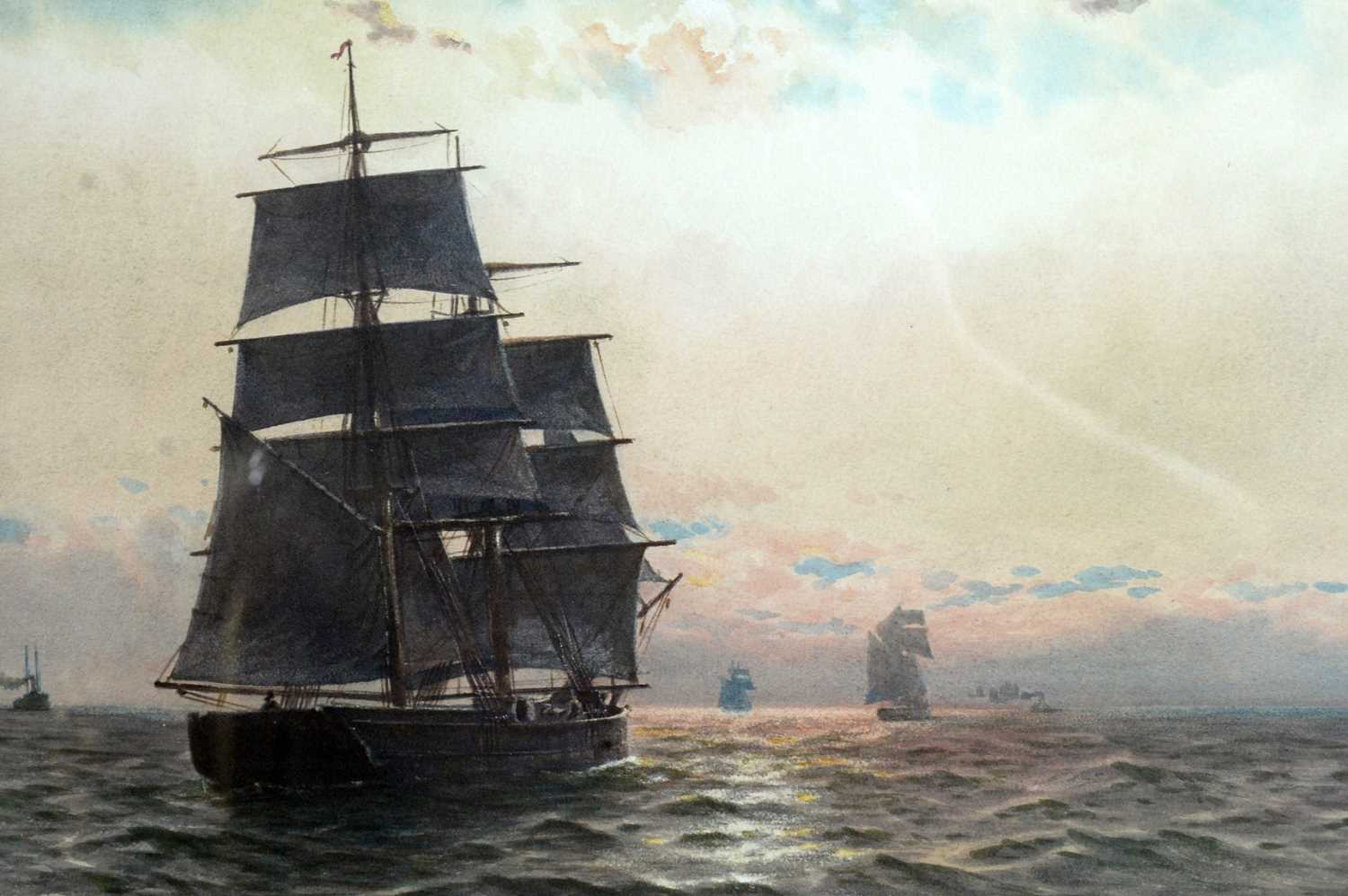 William Thomas Nichol Boyce - Sailing ships off a headland | watercolour - Image 4 of 4