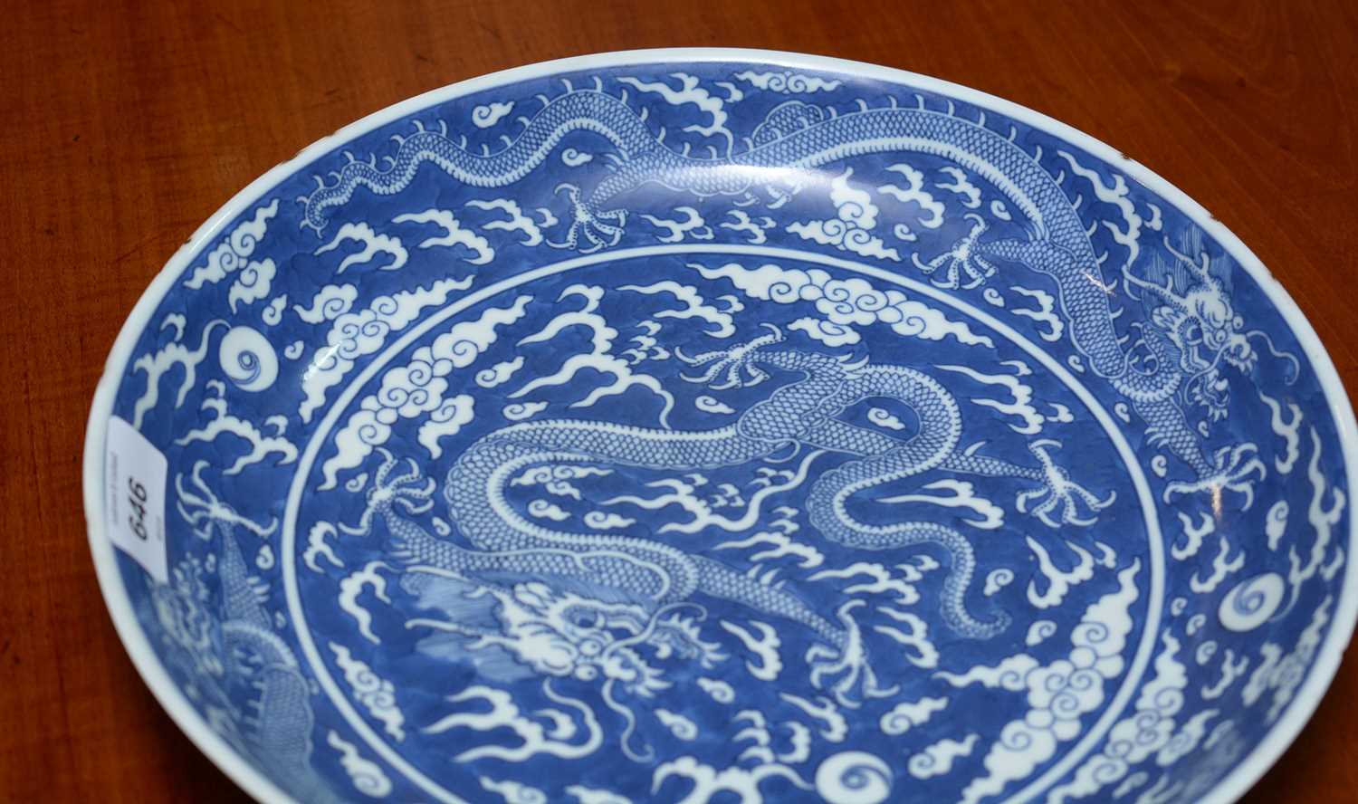 Chinese blue and white dragon dish - Image 26 of 26