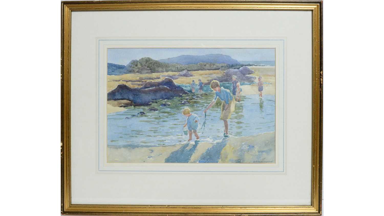 Paul Kitchingman - Luminous Rockpooling View | watercolour