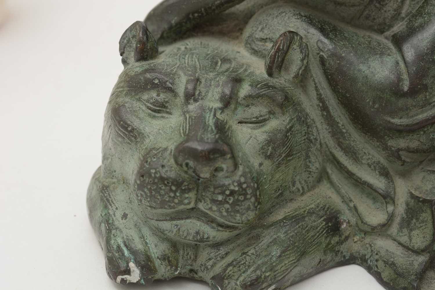 Large blanc de chine style figure Buddha, Bronzed figure and tiger - Image 7 of 23