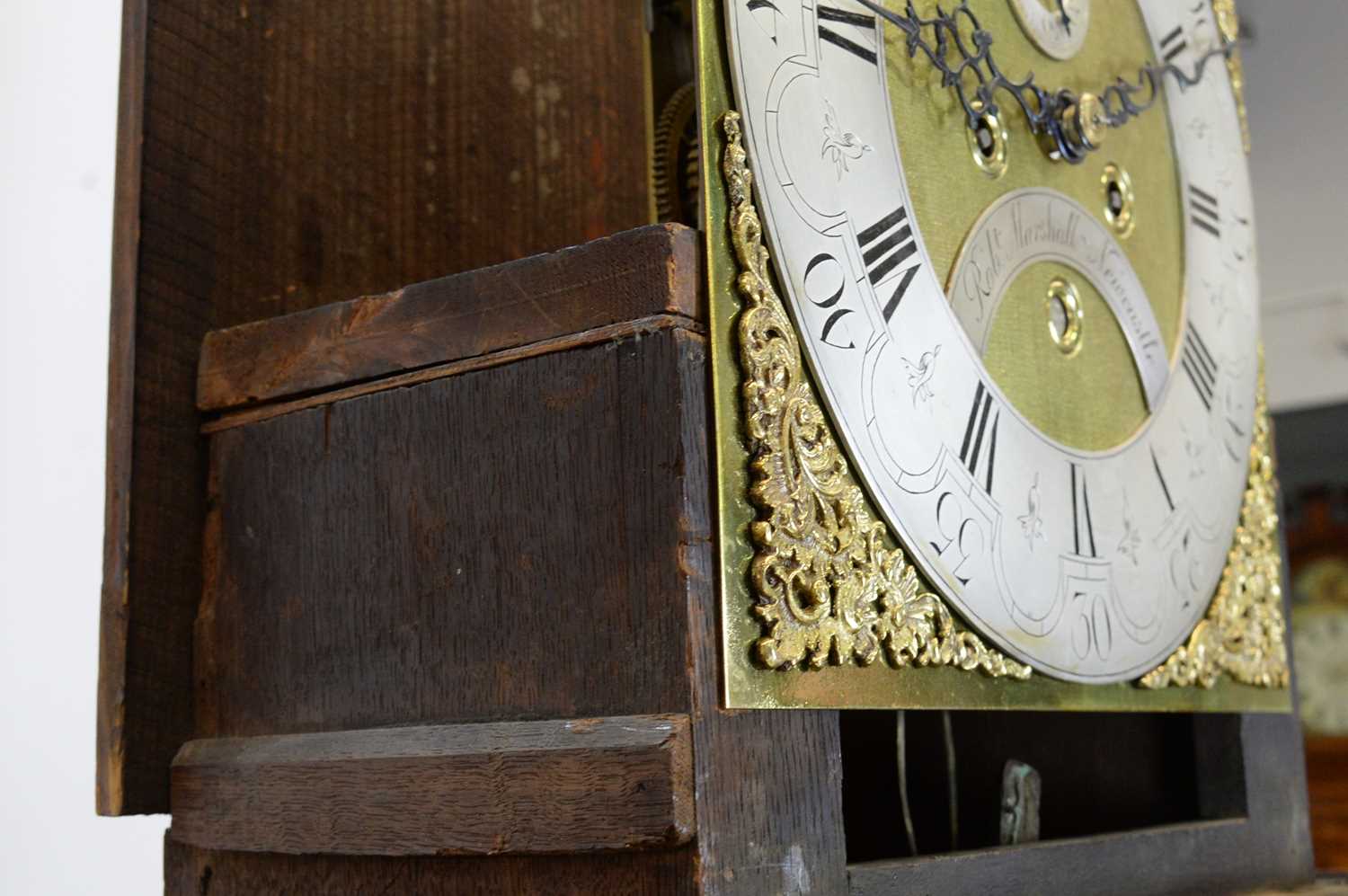 Robert Marshall, Newcastle: an oak longcase clock. - Image 5 of 9