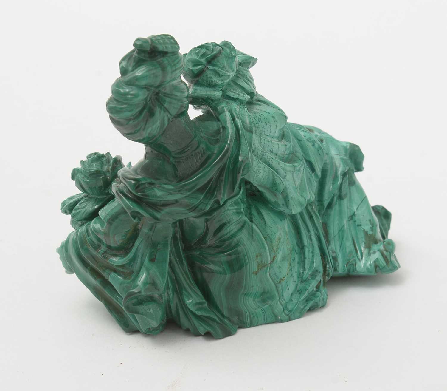 Chinese carved Malachite figure - Image 9 of 30